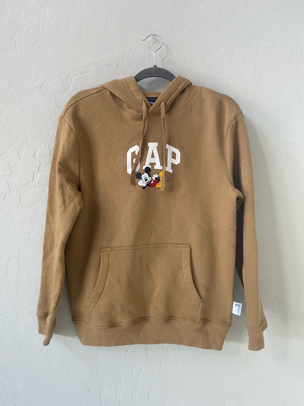 GAP Disney Mickey Mouse Fleece Pullover Hoodie Brown Graphic Print XS